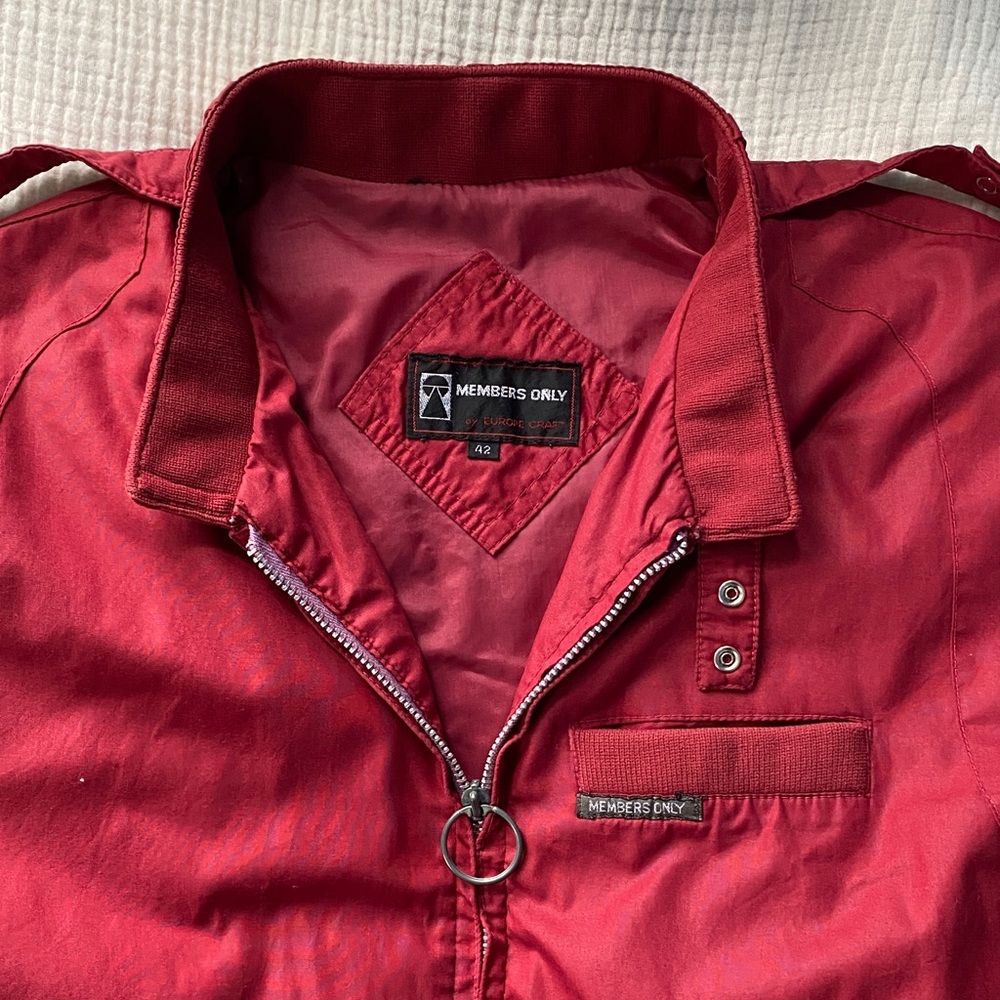Members Only Crimson Iconic Racer Jacket - Picture 2 of 9